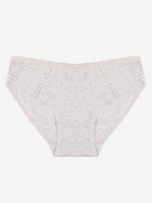 Jasnoszare Gładkie Majtki Figi z Bawełny Venessila