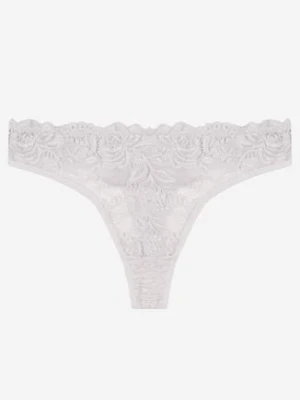 Jasnoszare Koronkowe Majtki Stringi z Bawełny Venalora