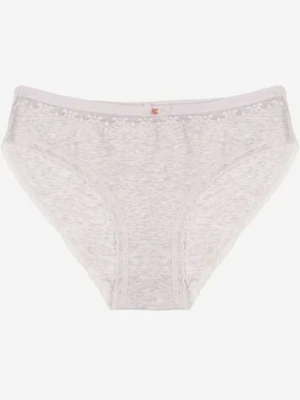 Jasnoszare Majtki Figi z Bawełny Ozdobione Kokardą i Koronką Zeterie