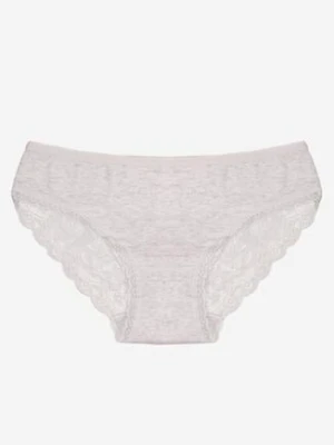 Jasnoszare Majtki Figi Zdobione Koronką Venissella