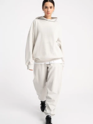 Jasnoszare spodnie dresowe gładkie o kroju BALLOON Reporter