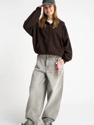 Jasnoszare spodnie jeansowe BAGGY z modnymi kieszeniami Reporter