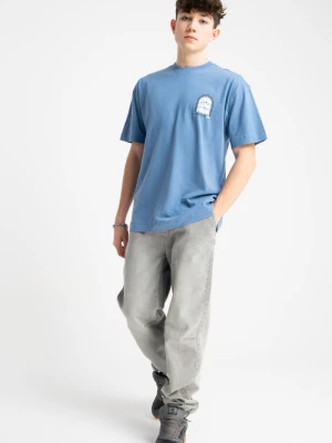 Jasnoszare spodnie jeansowe typu JOGGER z efektem sprania Reporter
