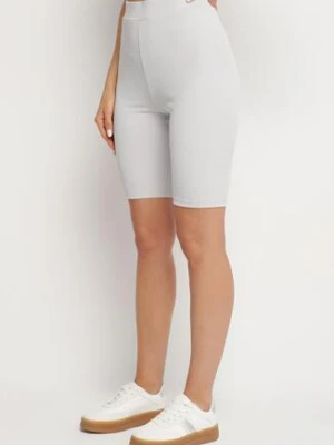 Jasnoszare Szorty Kolarki z Prążkowanego Materiału Adrase glo-story