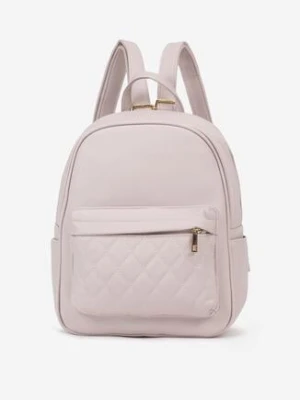 Jasnoszary Plecak z Pikowaną Kieszonką na Regulowanych Szelkach Udilla