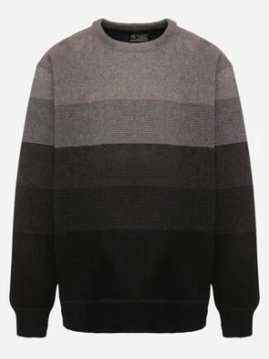 Jasnoszary Sweter z Wełną w Paski Ettarine