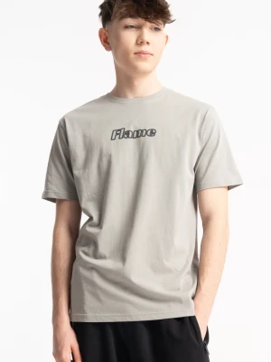 Jasnoszary t-shirt REGULAR z nadrukiem z przodu Reporter