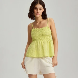 Jasnozielona bluzka ze strukturalnej tkaniny House