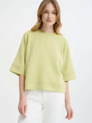 Jasnozielona gładka bluza z rękawem 3/4 Greenpoint