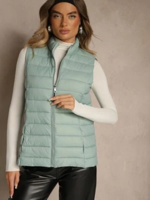 Jasnozielona Kamizelka Ozdobiona Pikowaniem Soellame j.style