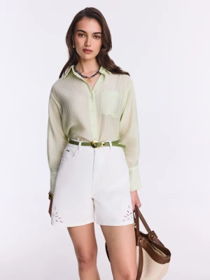 Jasnozielona koszula w prążek TARANKO