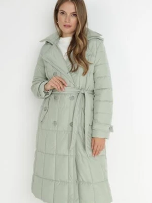 Jasnozielona Kurtka Pikowana z Paskiem Gutdat ann gissy