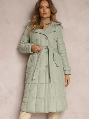 Jasnozielona Kurtka Pikowana z Paskiem Yeclu ann gissy