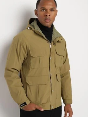 Jasnozielona Kurtka Wiatrówka Pikowana z Ociepleniem i Odpinanym Kapturem Bralinae