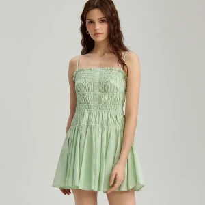 Jasnozielona sukienka-kombinezon mini na ramiączkach House