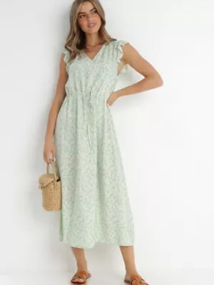 Jasnozielona Sukienka z Wiskozy Iphea cflo