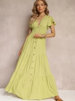 Jasnozielona Sukienka z Wiskozy Lobsy cflo