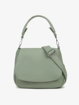 Jasnozielona Torebka Listonoszka z Rączką i Paskiem Malanira