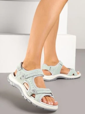Jasnozielone Sandały Vices Ozdobione Geometrycznym Motywem Korazia