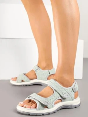 Jasnozielone Sandały Vices z Geometrycznym Wzorem Elliovelle