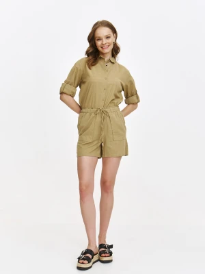 Jasnozielone szorty bawełniano-lniane Top Secret