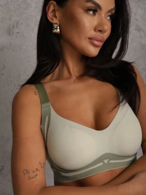 Jasnozielony Biustonosz z Zapięciem na Haftki Oledis love magnolia