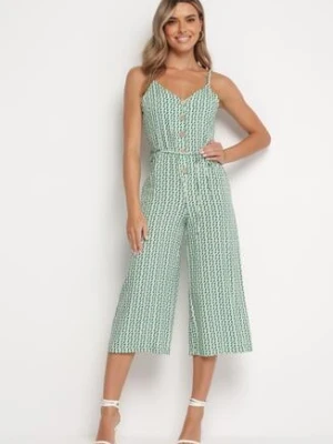 Jasnozielony Kombinezon o Długości 3/4 na Ramiączkach Bellacina rosa