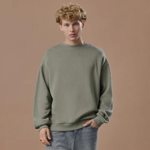 Jasnozielony sweter loose fit z okrągłym dekoltem House