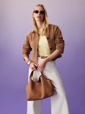 Jasnożółty sweterek z krótkim rękawem TARANKO