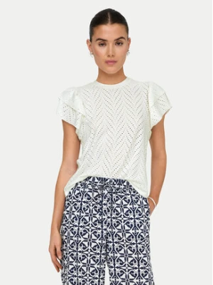 JDY Bluzka Carla 15351452 Biały Regular Fit