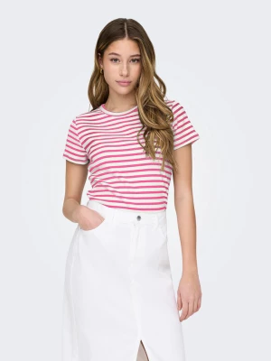 JDY Koszulka w kolorze różowo-białym rozmiar: XS