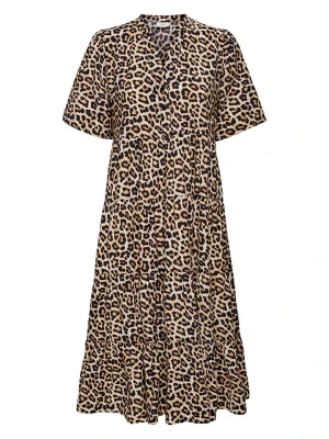 JDY Sukienka w kolorze jasnobrązowo-czarnym rozmiar: S