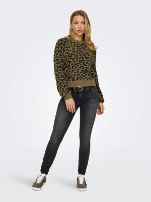 JDY Sweter "Lorraine" w kolorze brązowo-czarnym rozmiar: S