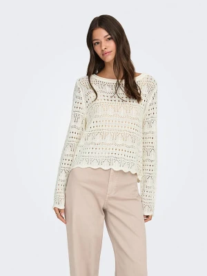 JDY Sweter "Sun Lay" w kolorze kremowym rozmiar: M
