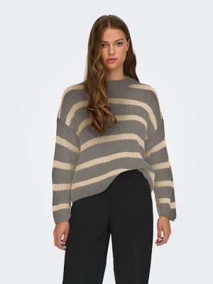 JDY Sweter w kolorze beżowo-szarym rozmiar: XS