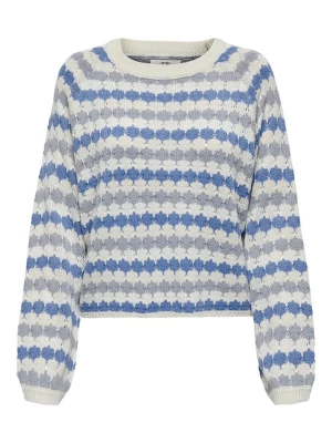 JDY Sweter w kolorze błękitno-beżowym rozmiar: L