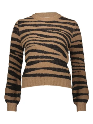 JDY Sweter w kolorze brązowo-czarnym rozmiar: XS