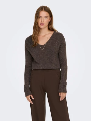 JDY Sweter w kolorze ciemnobrązowym rozmiar: XS