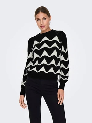 JDY Sweter w kolorze czarno-kremowym rozmiar: S