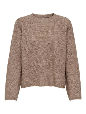 JDY Sweter w kolorze jasnobrązowym rozmiar: XS