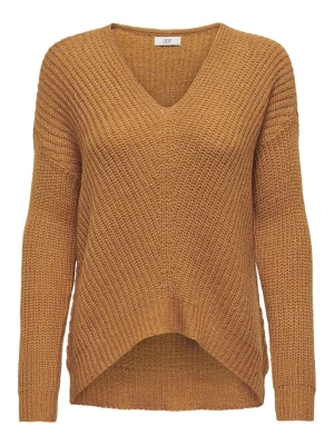 JDY Sweter w kolorze jasnobrązowym rozmiar: L