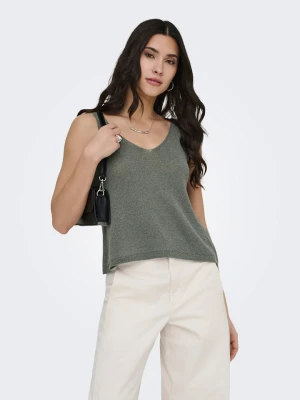 JDY Top dzianinowy "Shine Life" w kolorze khaki rozmiar: M