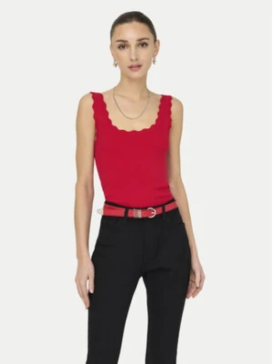 JDY Top Nanna 15290585 Czerwony Slim Fit
