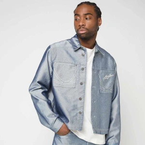 Jeans Cropped Silver Denim Jacket Karl Kani
