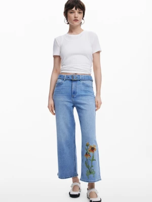 Jeans culotte w słoneczniki Desigual