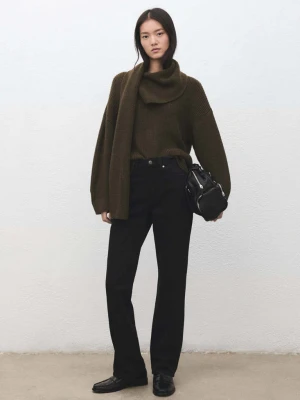 Jeans Matilda z wysokim stanem o prostym kroju black denim - Kobieta - - MANGO