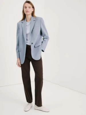 Jeans Matilda z wysokim stanem o prostym kroju czekoladowy - Kobieta - - MANGO