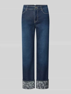 Jeans o kobiecym kroju z brzegiem i wpuszczanymi kieszeniami Marc Cain Jeansowy niebieski