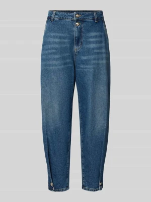 Jeans o kroju regular fit z mieszanki bawełny z obszyciem ozdobnymi kamieniami Liu Jo Jeansowy niebieski