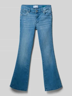 Jeans o kroju rozkloszowanym z naszywką z logo model 'Veronique' Cars Niebieski